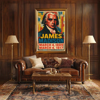 James Madison 4th President of the United States Street Art Mashup Poster