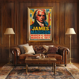 James Madison 4th President of the United States Street Art Mashup Poster