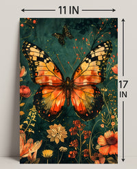 Butterfly and Botanical Garden Scene Animal Poster