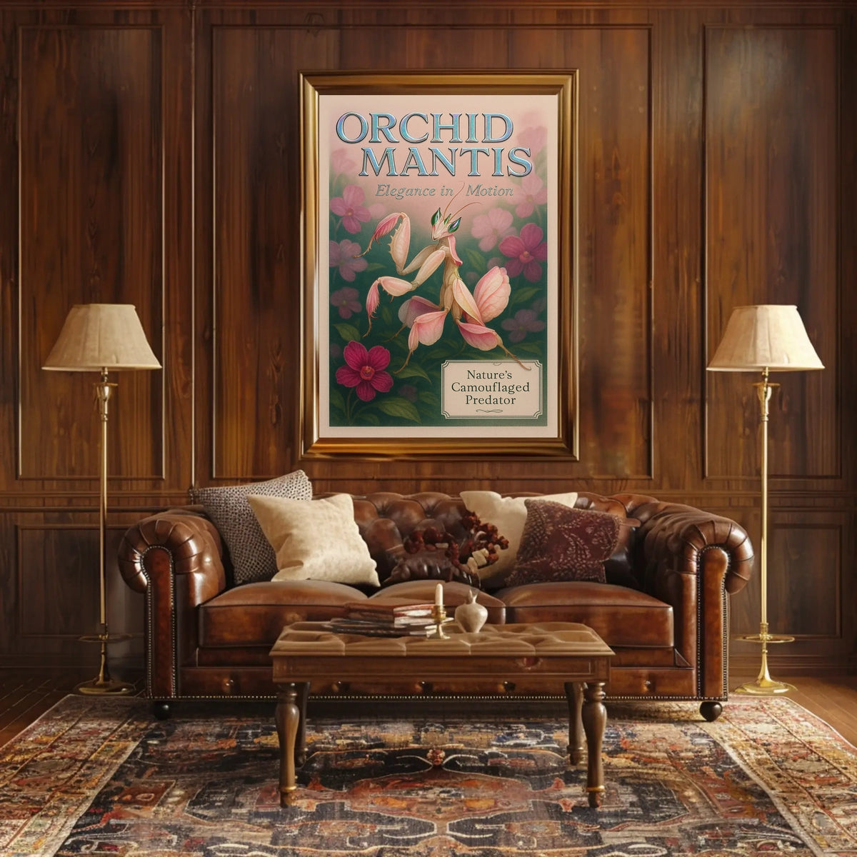 Orchid Mantis Elegance in Motion Poster
