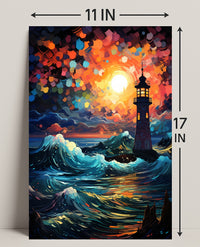 Lighthouse At Dusk Poster