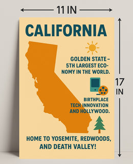 California The Golden State Poster PosterGoat