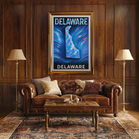 Delaware A Geometric Tribute Poster