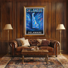 Delaware A Geometric Tribute Poster