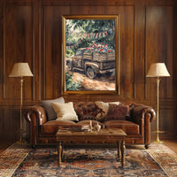 Vintage Weathered Pickup Truck Wall Art Decor Poster