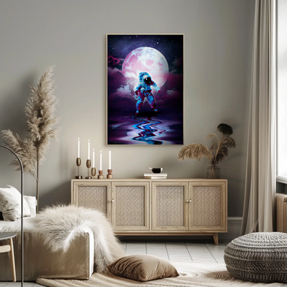 Water Astronaut Vintage Travel Poster