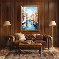 Venice Canal Gondola Scene Vintage Travel Poster