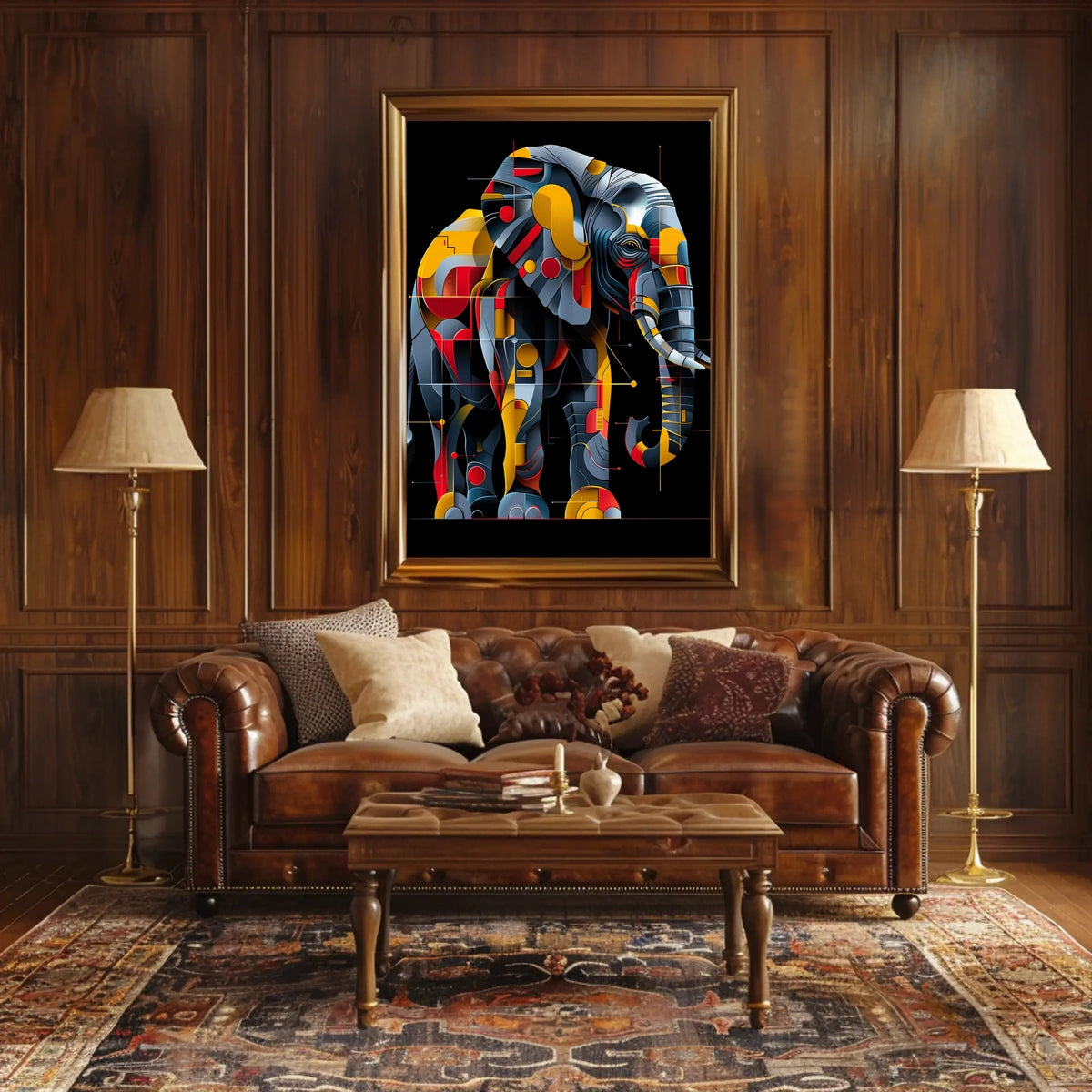 Geometric Elephant Art Poster