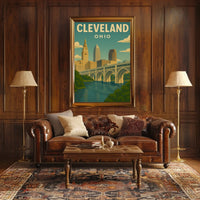 Cleveland, Ohio Cityscape Poster