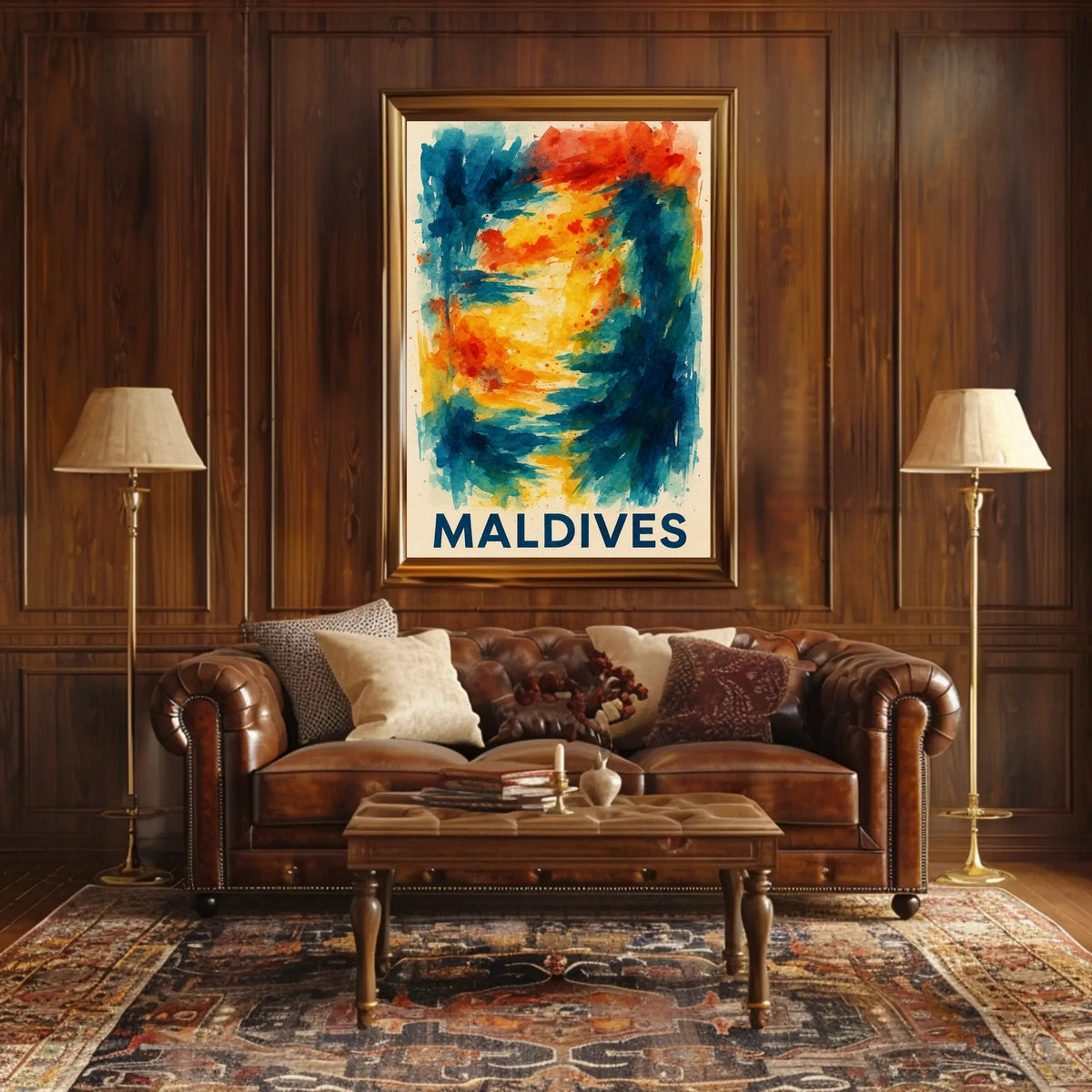 Maldives Color Splash Tropical Escape Beach Dreamscape Coastal Art Gallery Poster