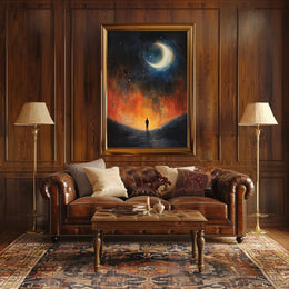 Stargazer's Dream: Surreal Cosmic Night Artistic Poster
