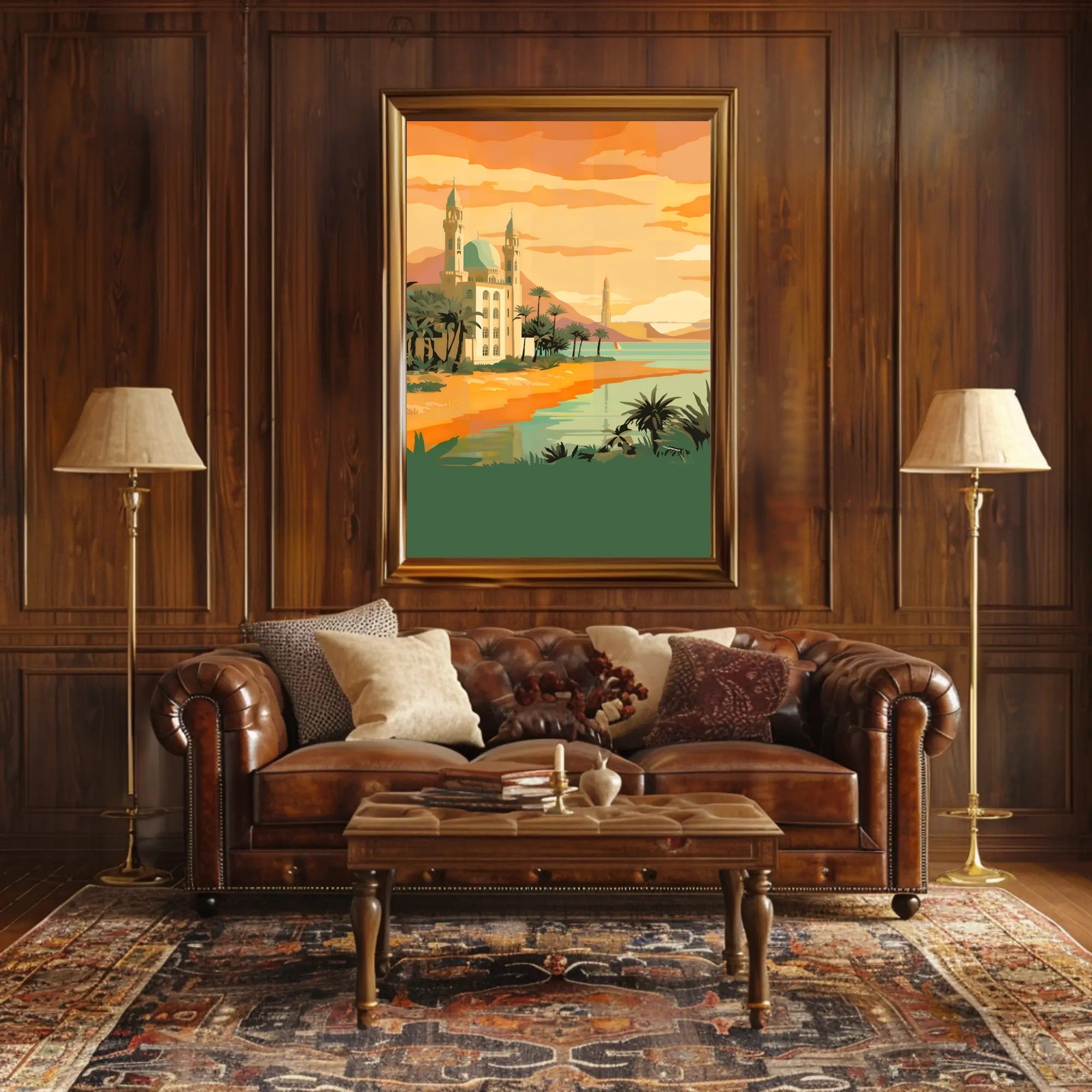Sunset Over the Oasis Poster
