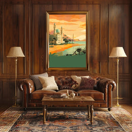 Sunset Over the Oasis Poster