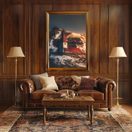 Church At Dusk In The Mountains Poster