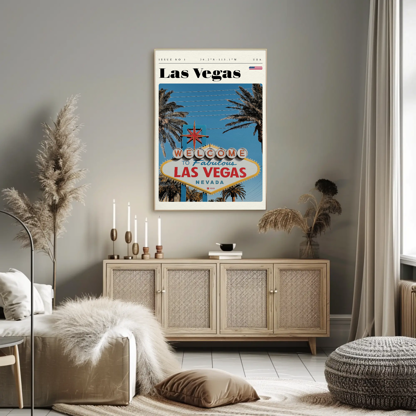 Vintage Poster Las Vegas Sign Daytime