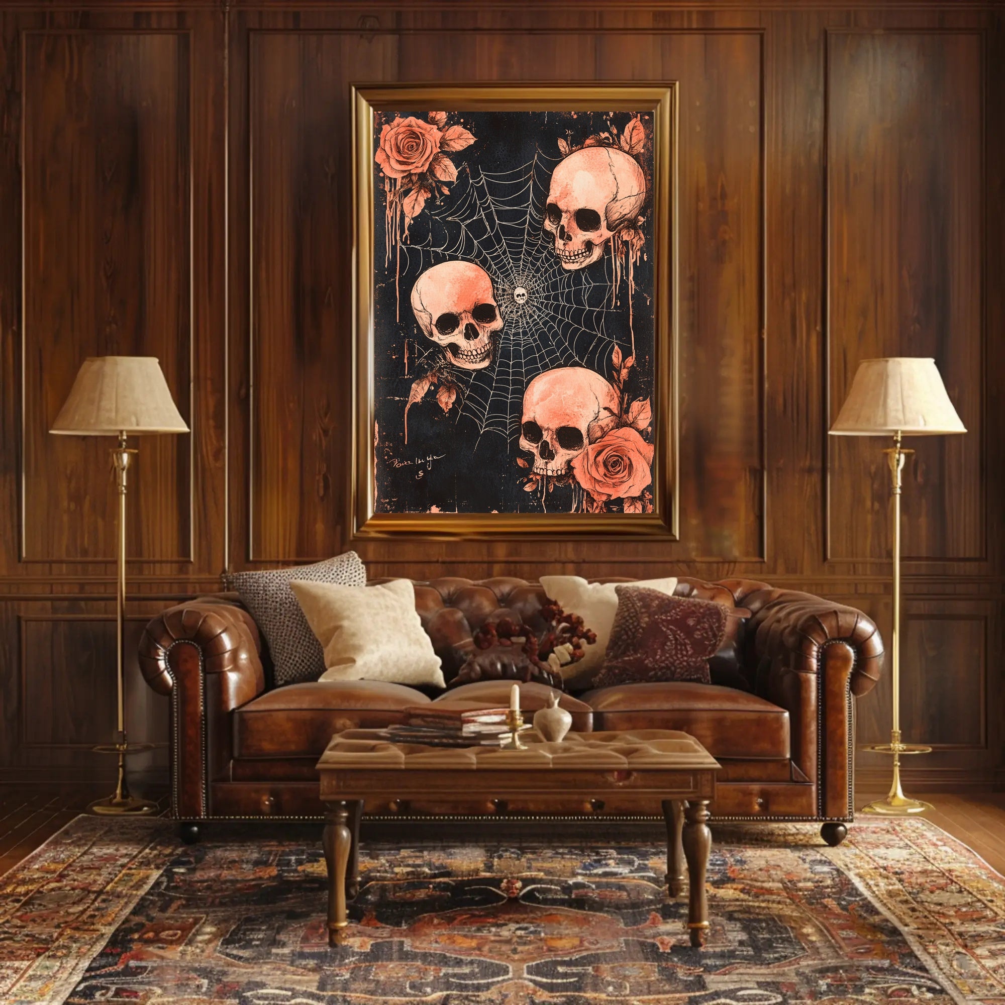 Skulls And Roses Poster