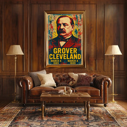 Grover Cleveland 22nd President of the United States Street Art Mashup Poster