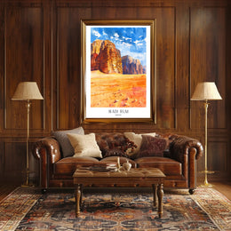 Wadi Rum Adventure in Colorful Travel Poster PosterGoat