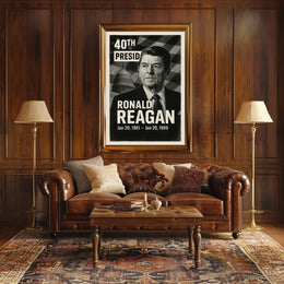 Ronald Reagan 40th President of the United States Digital Montaje Poster