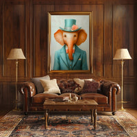 Dapper Elephant Whimsical Poster Art Print