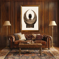 Cultural Embrace Poster Vintage Sepia Wall Art