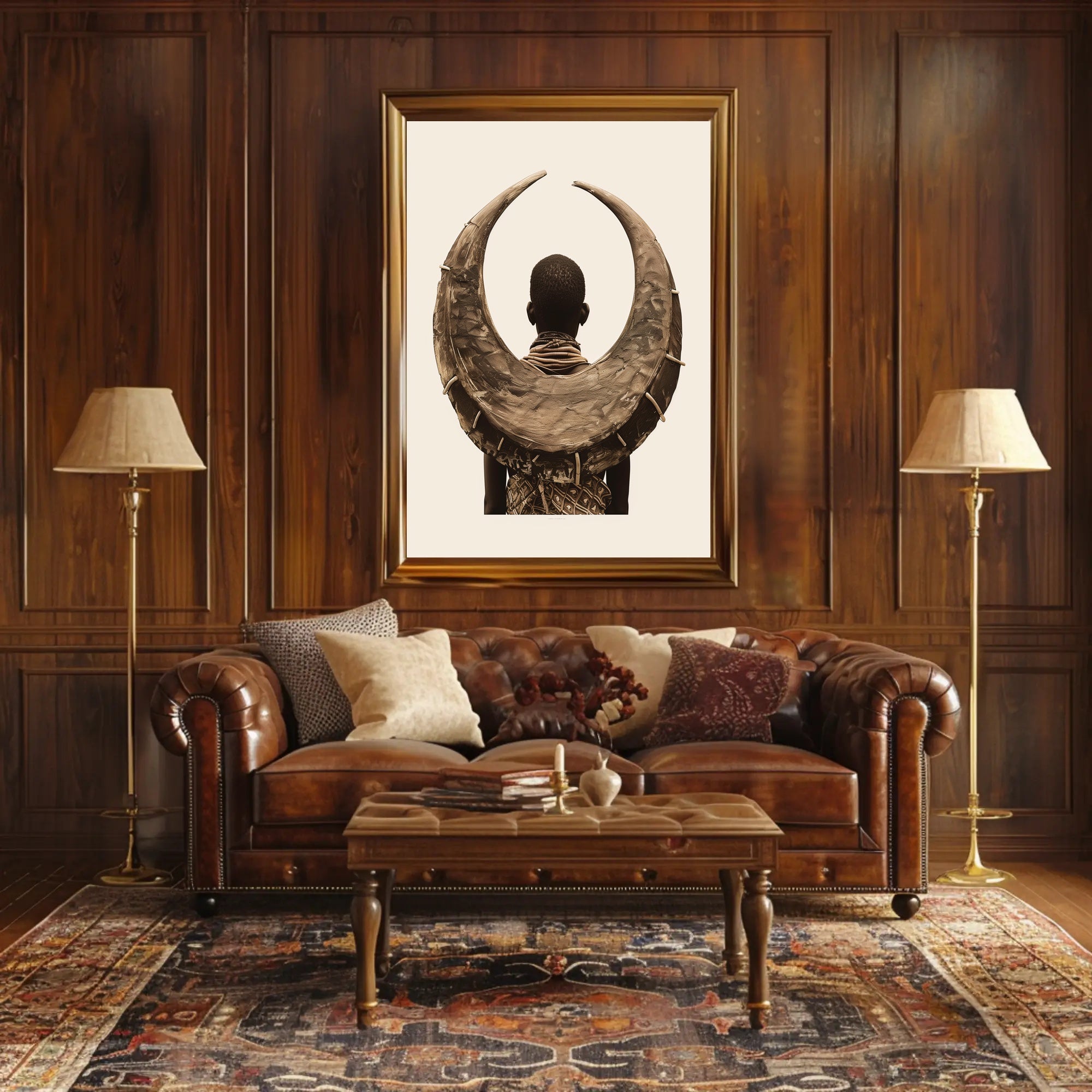 Cultural Embrace Poster Vintage Sepia Wall Art