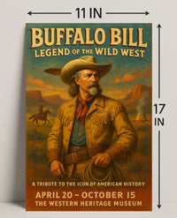 Buffalo Bill Tribute Western Poster Vintage Wall Art