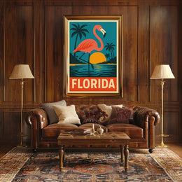 Florida Flamingo Poster