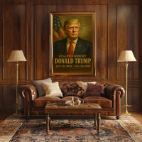 Patriotic Trump 47th President Vintage Scenic Poster