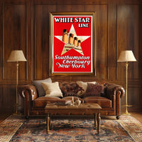 White Star Line Ocean Liner Poster Vintage Wall Art