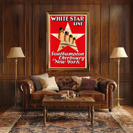 White Star Line Ocean Liner Poster Vintage Wall Art