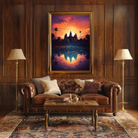 Sunset Over Angkor Wat Poster