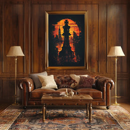 The Chess King In The Cityscape Poster