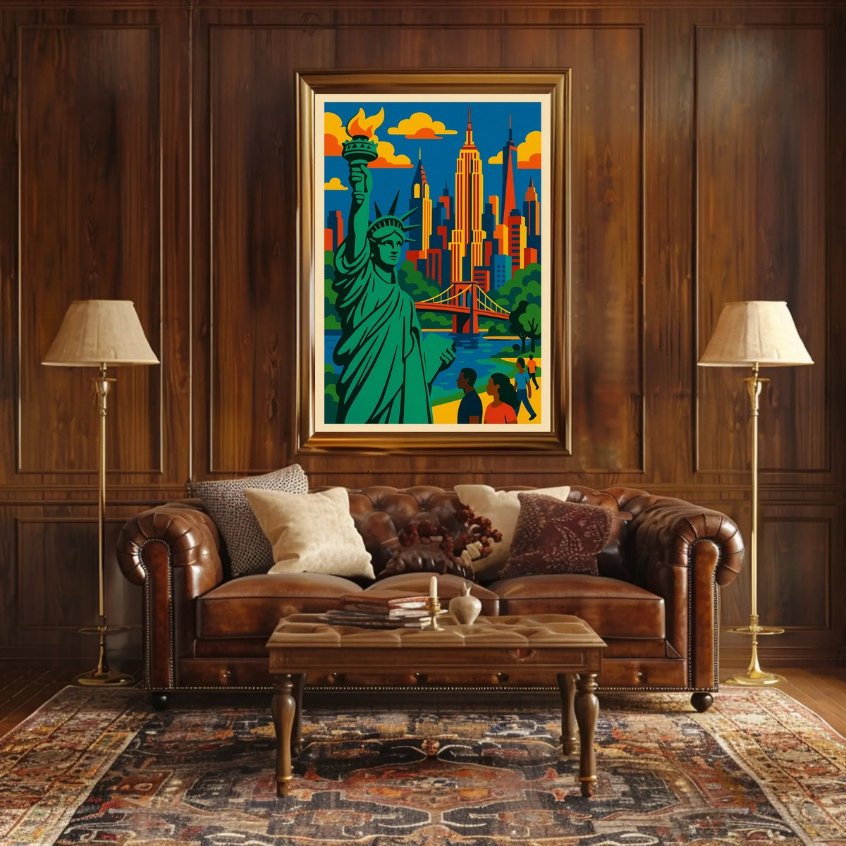 New York City Skyline Poster Modern Urban Wall Art