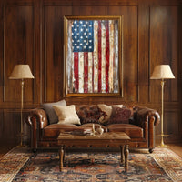 Faded American Flag Geometric Abstract Art Wall Poster
