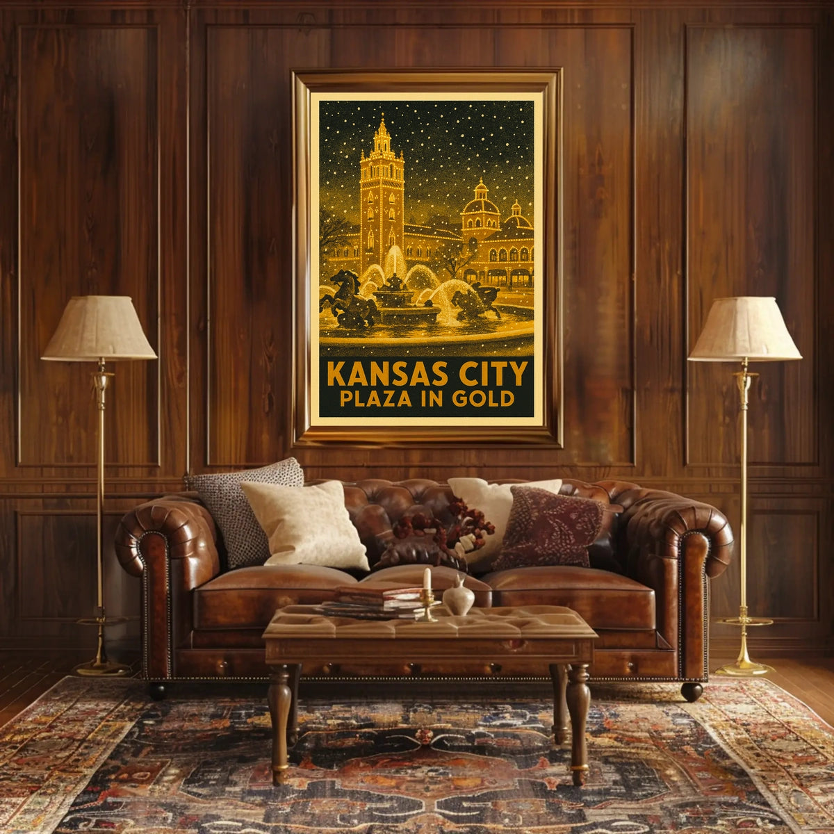 Kansas City Plaza in Gold Poster
