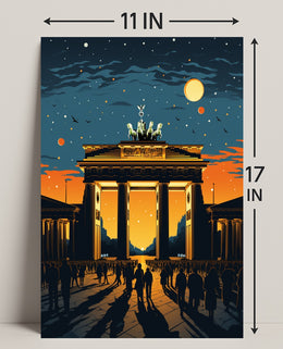 Sunset At The Brandenburg Gate Poster