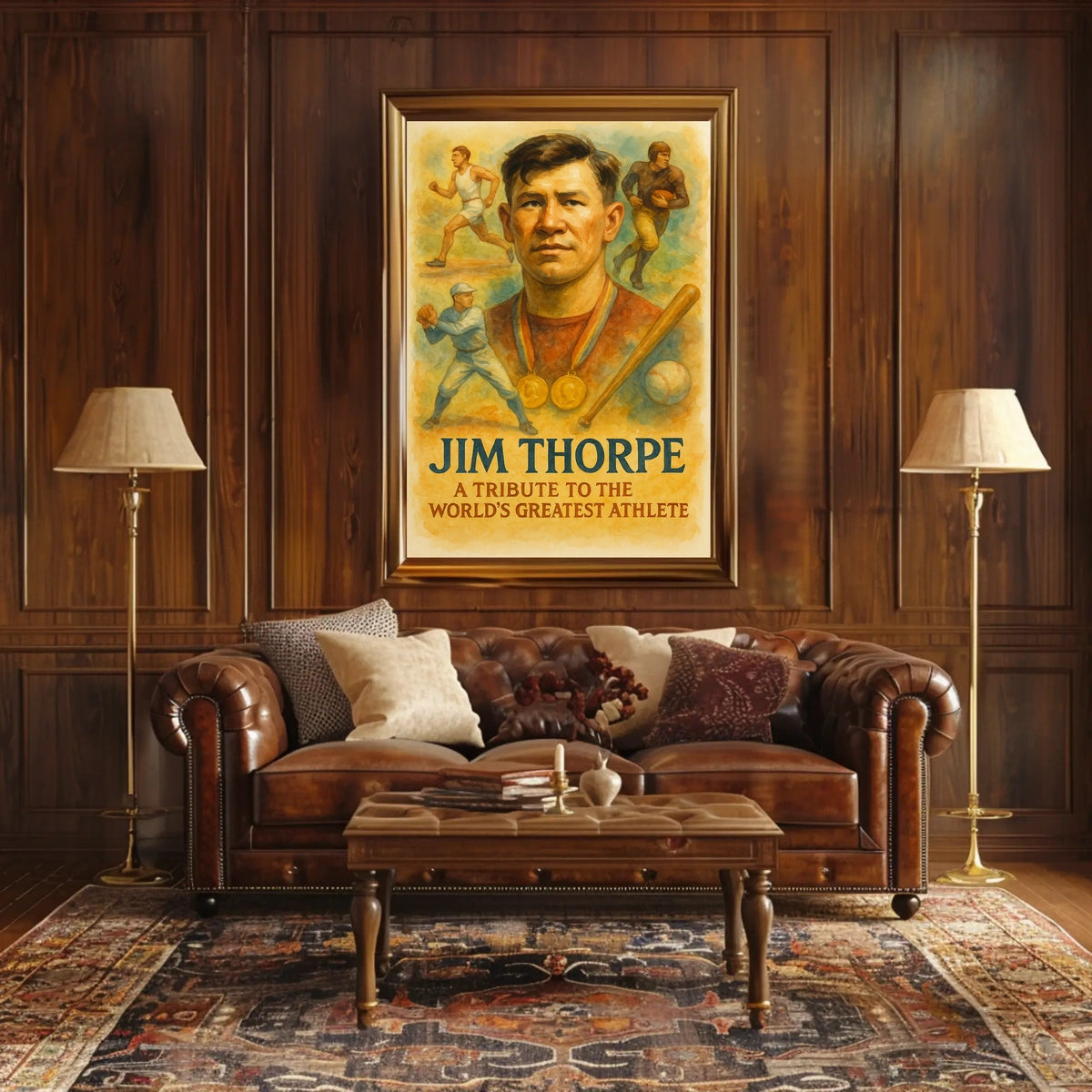 Jim Thorpe Legendary Athlete Tribute Poster