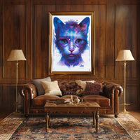 Futuristic Feline Art Print Poster for Home Decor and Wall Art Enthusiasts PosterGoat