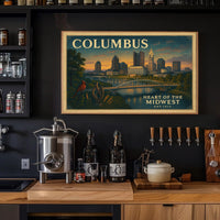 Columbus Skyline Dusk Poster Wall Art