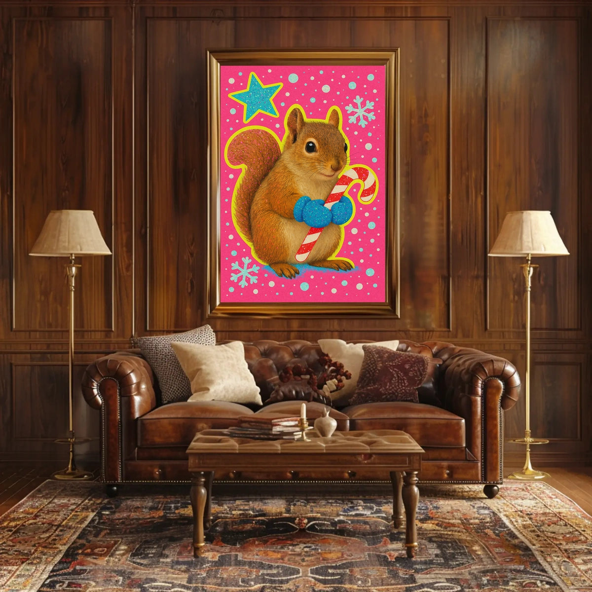Festive Squirrel Delight Poster