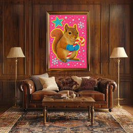 Festive Squirrel Delight Poster