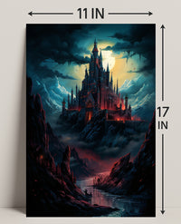 Castle Under The Moonlight Poster