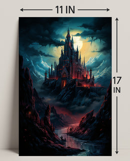 Castle Under The Moonlight Poster