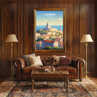 Lisbon Cityscape Coastal View Urban or Cityscape Poster