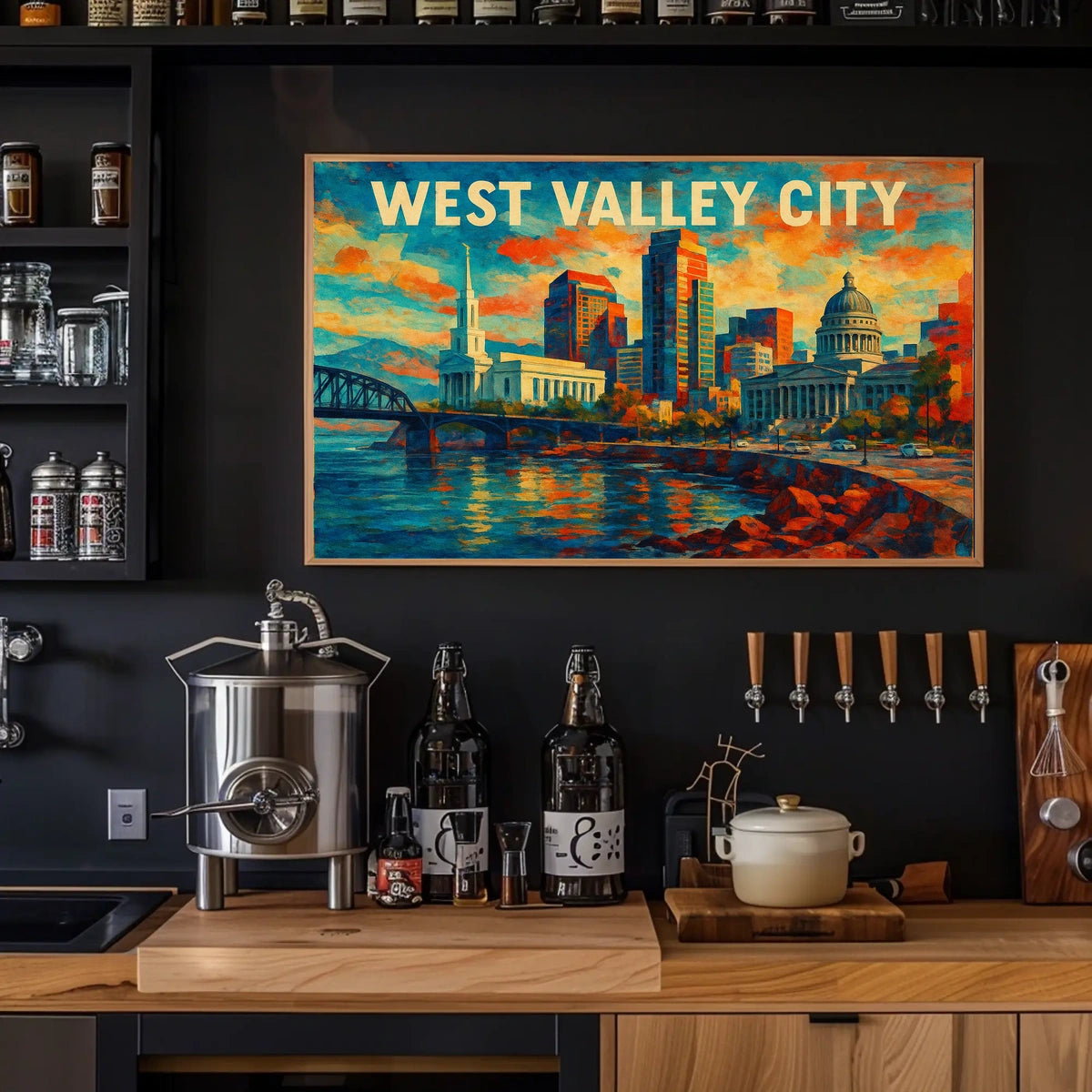 West Valley City Skyline Poster