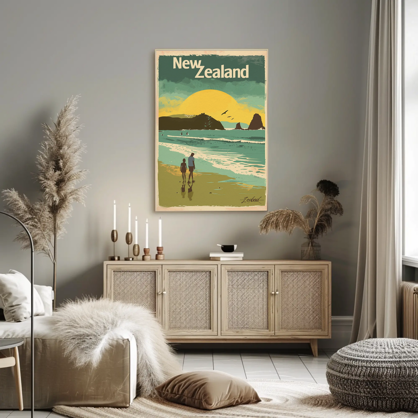 New Zealand Vintage Travel Poster