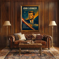 John F. Kennedy Patriotic Vintage Art Poster