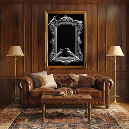 Baroque-Style Gothic Raven Art Print - Artistic Poster