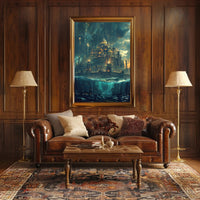 Lost Atlantis Cityscape: Surreal Fantasy Mythology Poster PosterGoat